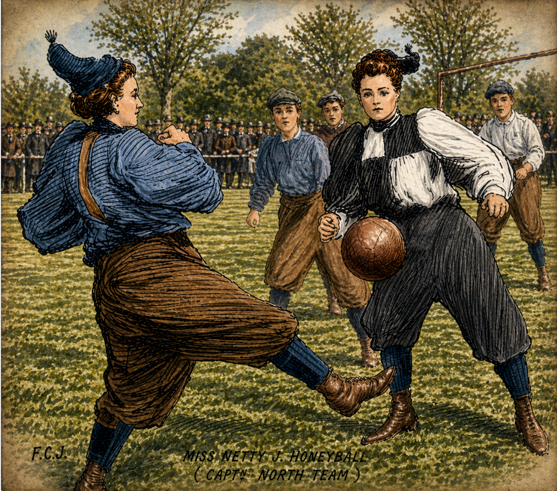 Miss Netty J. Honeyball, Captain North Team — Lloyd's Weekly Newspaper, 31 March 1895, illustrated by F.C.J.