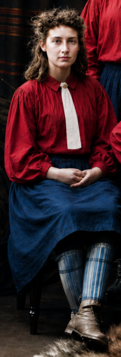 Ellen Mary Ann Dunn — in the dark red uniform of the British Ladies Football Club, 1895