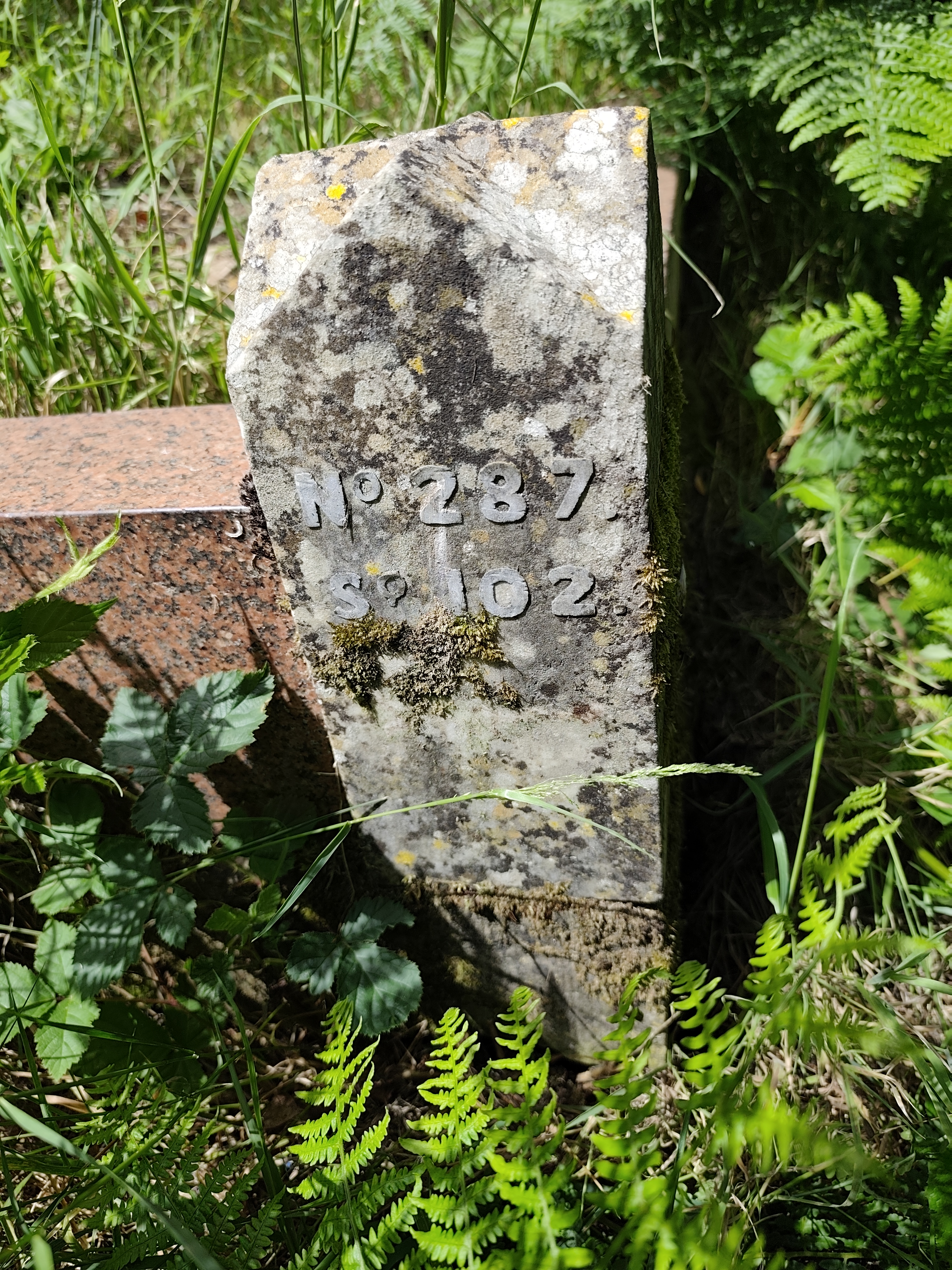 Plot marker No. 287, Square 102, Manor Park Cemetery