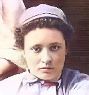 Miss Rosa Thiere — North team goalkeeper — colourised