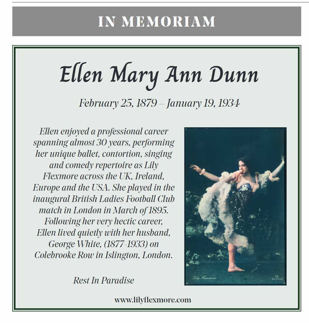 In Memoriam Ellen Mary Ann Dunn The Stage Magazine January 2023